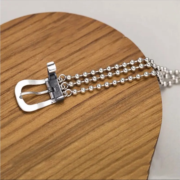 Silver dot chain layered bracelet - Picture 2 of 5